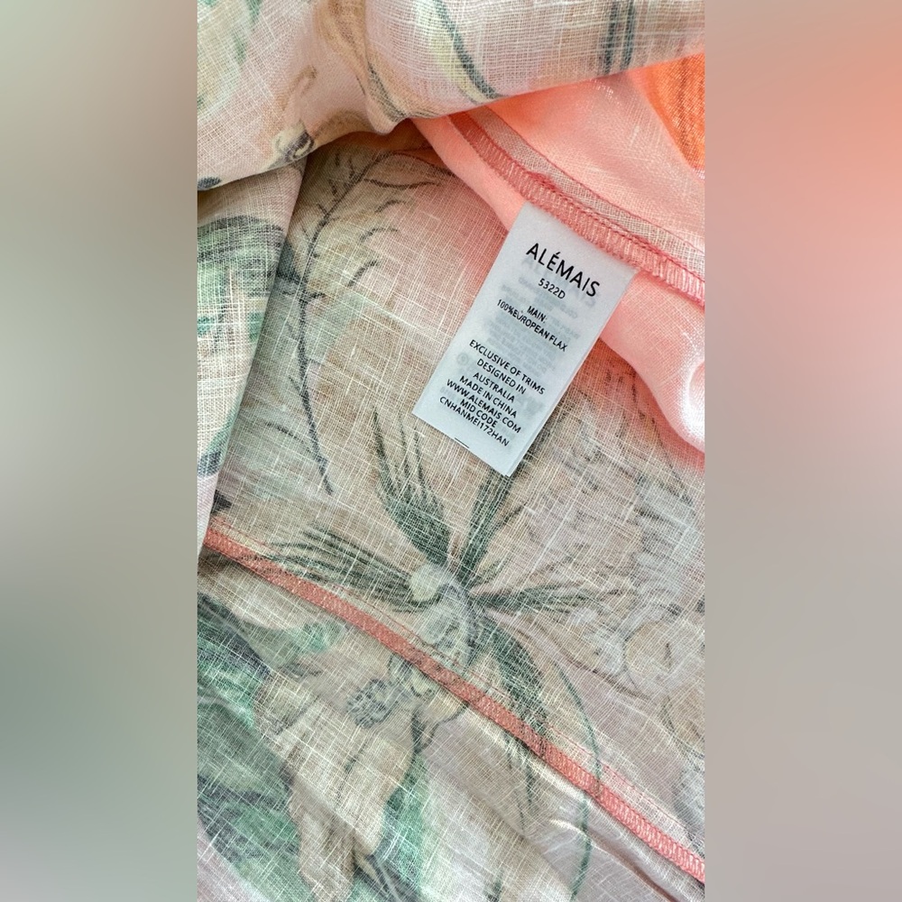 ALEMAIS Anika floral linen Coral Maxi Dress - Picture 8 of 8